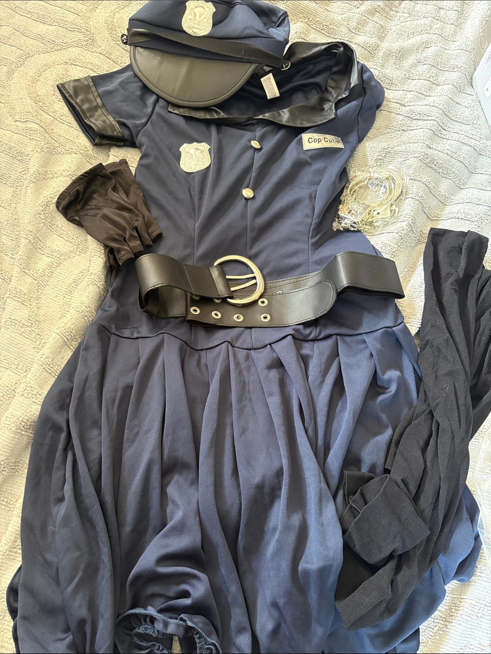 Navy Kids Police Costume Dress with Badge and Belt